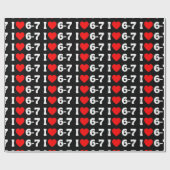 Papier Cadeau Mème drôle Six Sept « J'aime 6-7 » Motif (Plat)