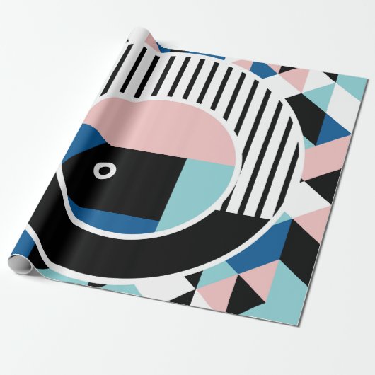 Papier Cadeau Memphis design d'affiche abstrait. Marque géométri (Déroulé)