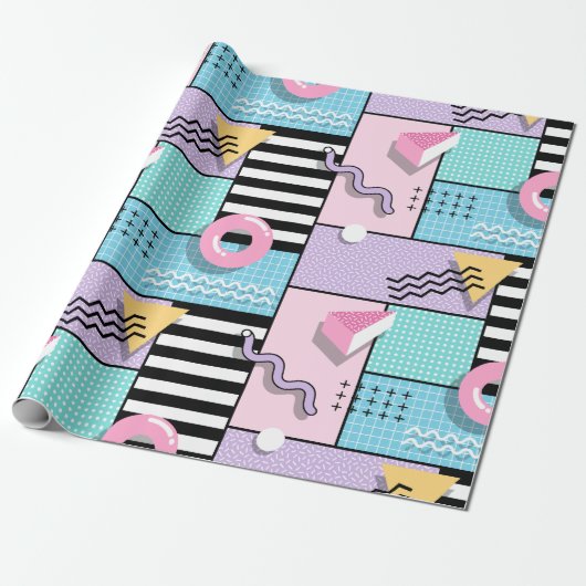 Papier Cadeau Memphis Party (Déroulé)