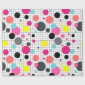 Papier Cadeau Memphis pois (Plat)