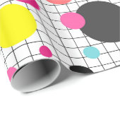 Papier Cadeau Memphis pois (Coin rond)