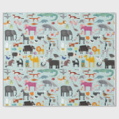 Papier Cadeau Ménagerie animale (Plat)