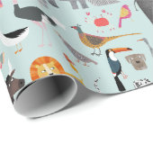 Papier Cadeau Ménagerie animale (Coin rond)