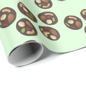 Papier Cadeau Mendiants Chocolats français Chocolatier Chocoholi (Coin rond)