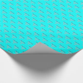 Papier Cadeau Menorah d'argent de Hanoucca sur fond bleu aqua (Coin)