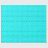 Papier Cadeau Menorah d'argent de Hanoucca sur fond bleu aqua (Plat)