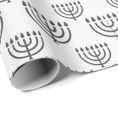 Papier Cadeau Menorah de Hanouka (Coin rond)