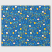 Papier Cadeau Menorah de Hanouka (Plat)