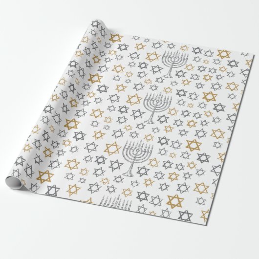 Papier Cadeau Menorah de Hanoukka (Déroulé)