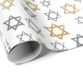 Papier Cadeau Menorah de Hanoukka (Coin rond)