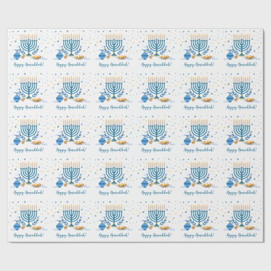 Papier Cadeau Menorah Hanoukka (Plat)