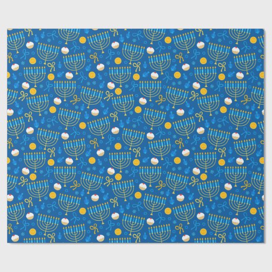 Papier Cadeau Menorah Hanoukka (Plat)