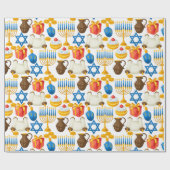 Papier Cadeau Menorah pour Hanukkah (Plat)