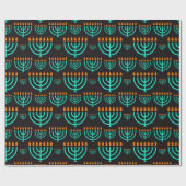 Papier Cadeau Menorahs de Hanouka (Plat)