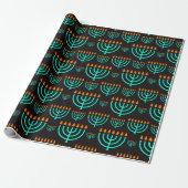 Papier Cadeau Menorahs de Hanouka (Déroulé)