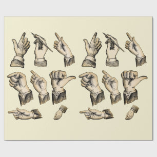 Papier Cadeau Mens hand Gestures Collage artistique Vintage