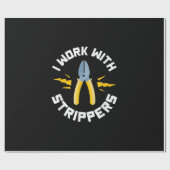 Papier Cadeau Mens I Work With Electrician Union (Plat)