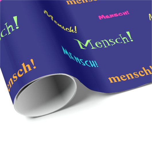 Papier Cadeau Mensch ! - Mots colorés/judaïsme (Coin rond)