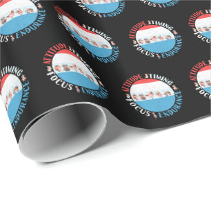Papier Cadeau Mentalité de joueur de baseball - Rouge Blanc Bleu