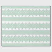 Papier Cadeau Menthe Girly et motif blanc de dentelle de point (Plat)