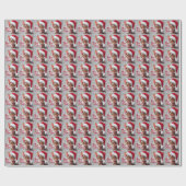 Papier Cadeau Meow Christmas Devon Rex Cat, Xmas Père Noël Cat (Plat)