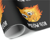 Papier Cadeau Meow-teor Funny Meteor Pun Dark BG (Coin rond)