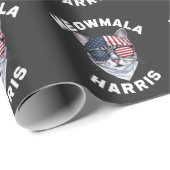 Papier Cadeau Meowmala Kamala Chat sans enfant Lady Harris (Coin rond)