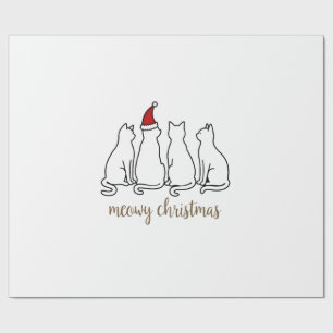 Papier Cadeau Meowy Catmas Chat Noël Mignon Chatons Chats Père N