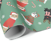 Papier Cadeau Meowy Christmas Cats (Coin rond)