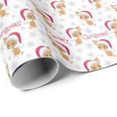 Papier Cadeau Meowy Christmas Cute Kitten Wrapping Papier B (Coin rond)