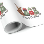 Papier Cadeau Meowy Noël Chats Pull Ugly Rennes Noël (Coin rond)