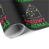 Papier Cadeau Meowy Noël de chat (Coin rond)