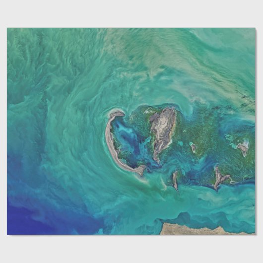 Papier Cadeau mer caspienne (Plat)