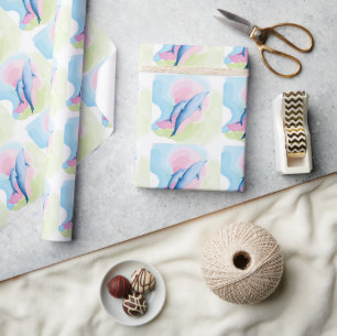 Papier Cadeau Mer Extraordinaire avec dauphins
