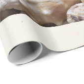 Papier Cadeau Mer Shell et arrière - plan d'étoiles de mer - (Coin rond)