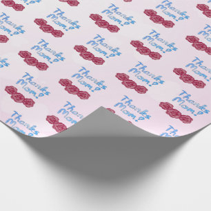 Papier Cadeau Merci à Maman avec Carnation Flower pour la fête d