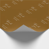 Papier Cadeau Merci ajoutez nom message simple stylé doré s (Coin)