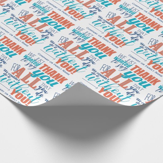 Papier Cadeau Merci Appréciation Typographie Merci (Coin)