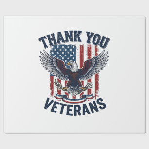 Papier Cadeau Merci aux vétérans aigle patriotique vintage