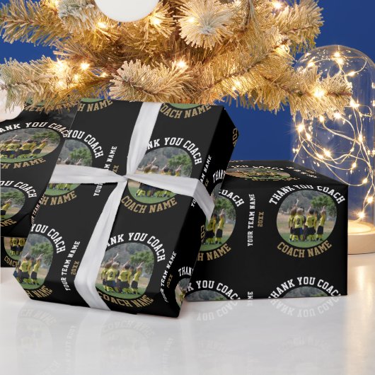 Papier Cadeau Merci Coach Nom de l'équipe Photo (Vacances)