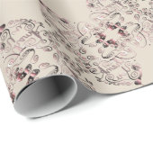 Papier Cadeau "Merci" Coeurs sur la lavande pâle (Coin rond)