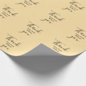 Papier Cadeau Merci de ajouter nom jaune Pastel boho mariage (Coin)