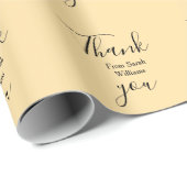 Papier Cadeau Merci de ajouter nom jaune Pastel boho mariage (Coin rond)