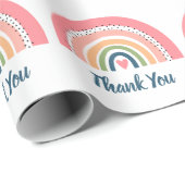PAPIER CADEAU MERCI DE CONCEPTION SIMPLE ROSE BOHO (Coin rond)