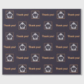 Papier Cadeau Merci de logo personnalisé violet et orange profes (Plat)