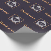 Papier Cadeau Merci de logo personnalisé violet et orange profes (Coin)