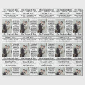 Papier Cadeau Merci de Mariage photo unique du journal (Plat)