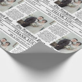 Papier Cadeau Merci de Mariage photo unique du journal (Coin)