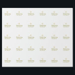 Papier Cadeau merci d'être venu nom du message texte cœur d'or<br><div class="desc">Conception</div>