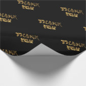 Papier Cadeau Merci Elégant Merci Typographie noir et or (Coin)